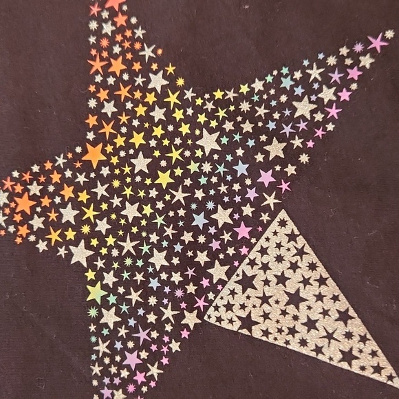 Cat And Jack Black Star Long Sleeve Top Shirt Medium 7 8 - Picture 3 of 6